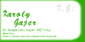 karoly gajer business card